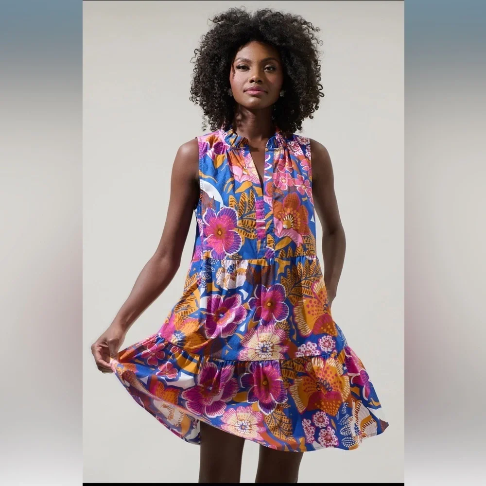 SugarLips Eveline Floral Gemmely Shift Mini Dress - Picture 1 of 7